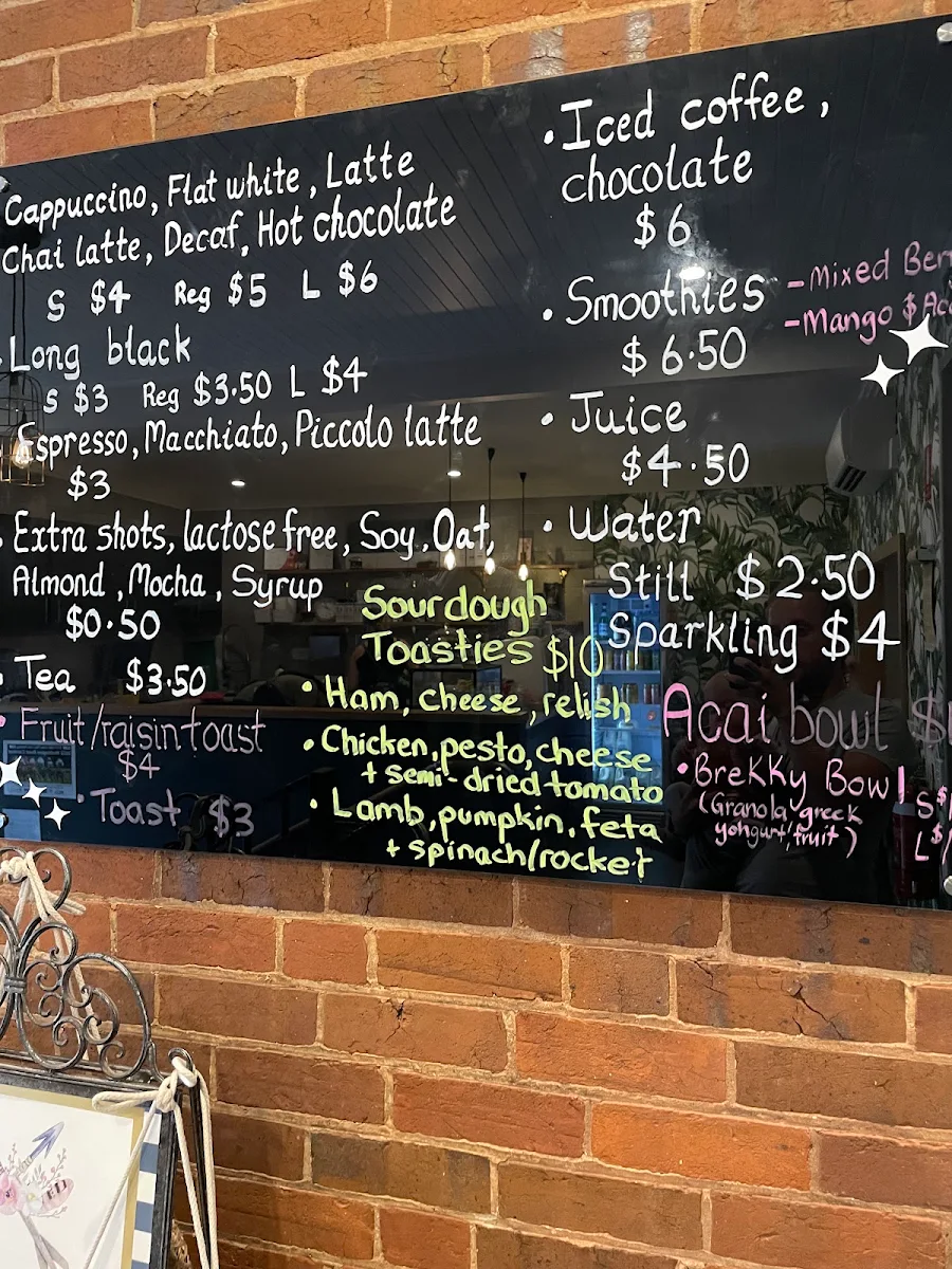 Menu, Four Cats Coffee