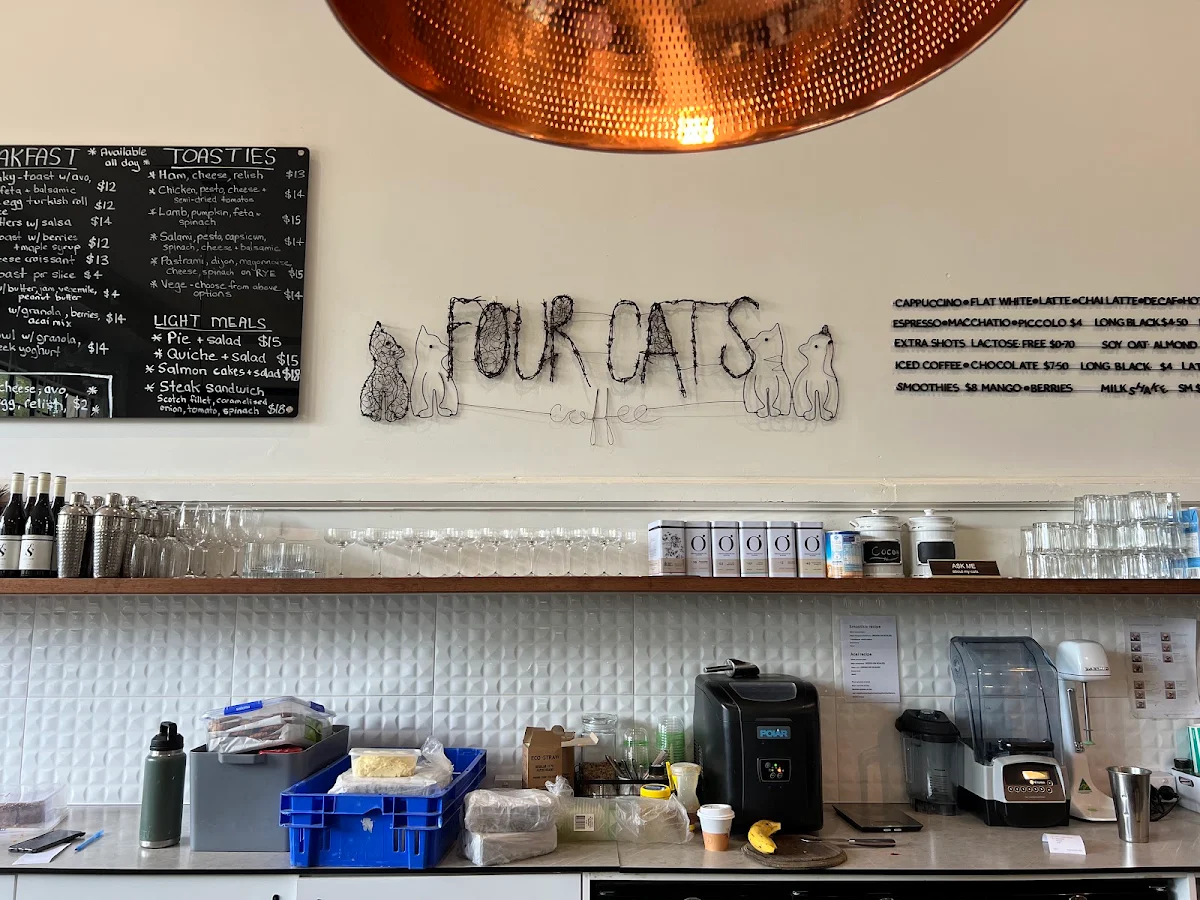 Menu, Four Cats Coffee