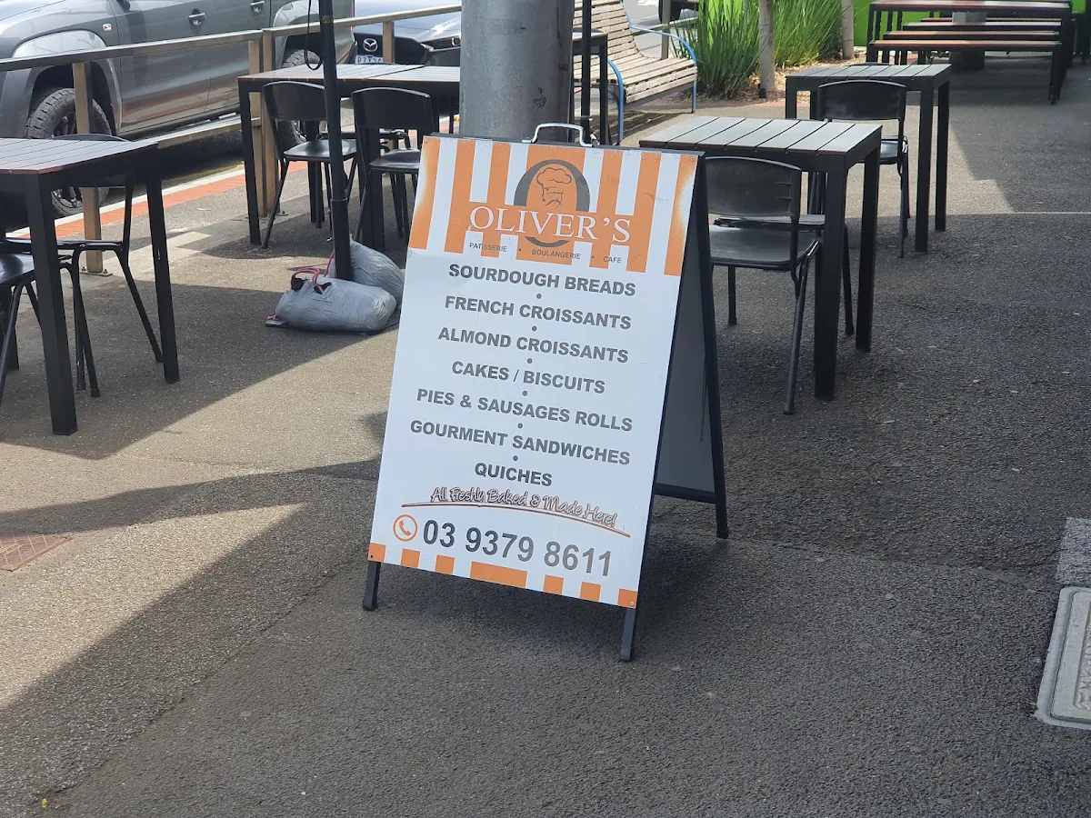 Menu, Oliver's Patisserie & Cafe