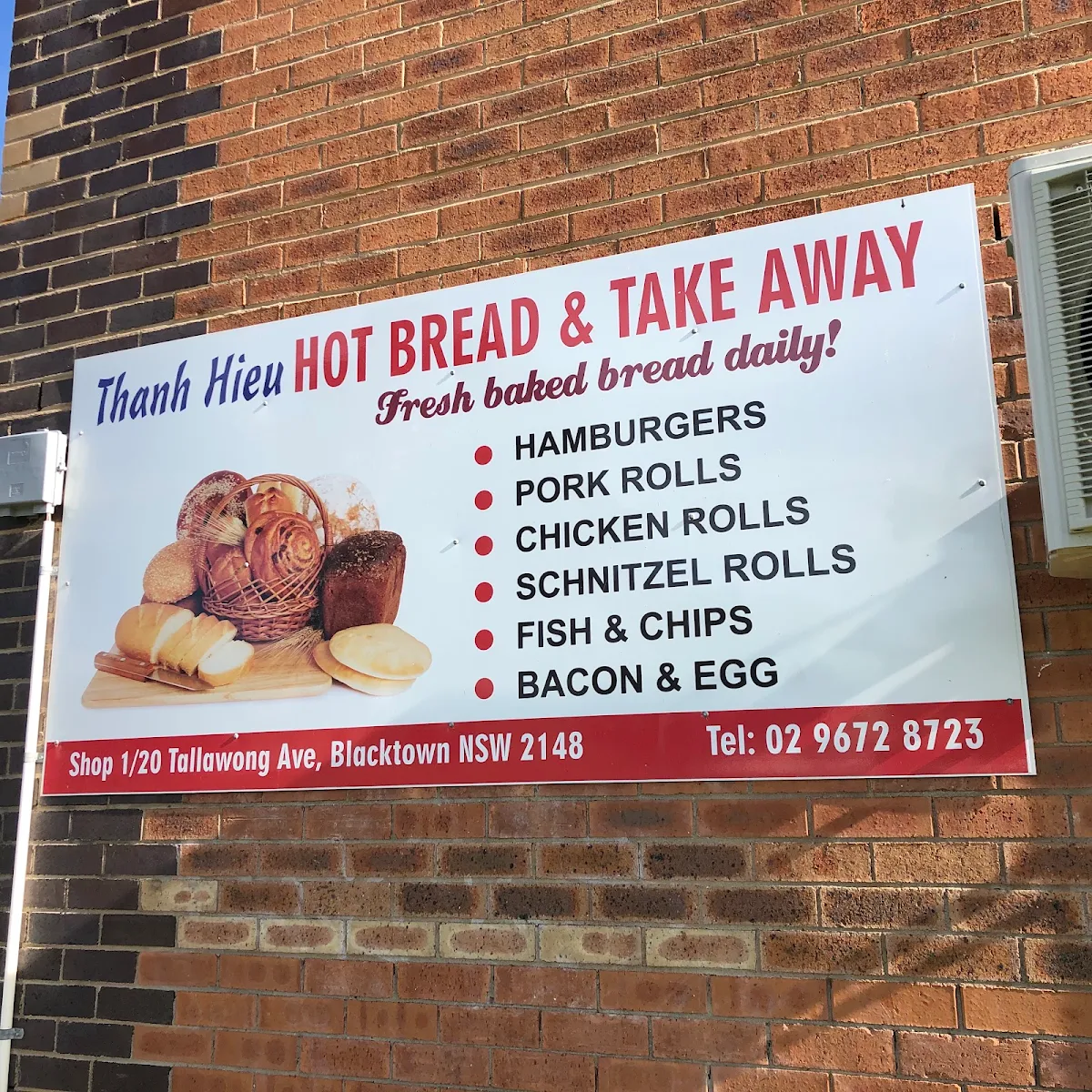 Menu, Thanh Hieu Hot Bread & Takeaway
