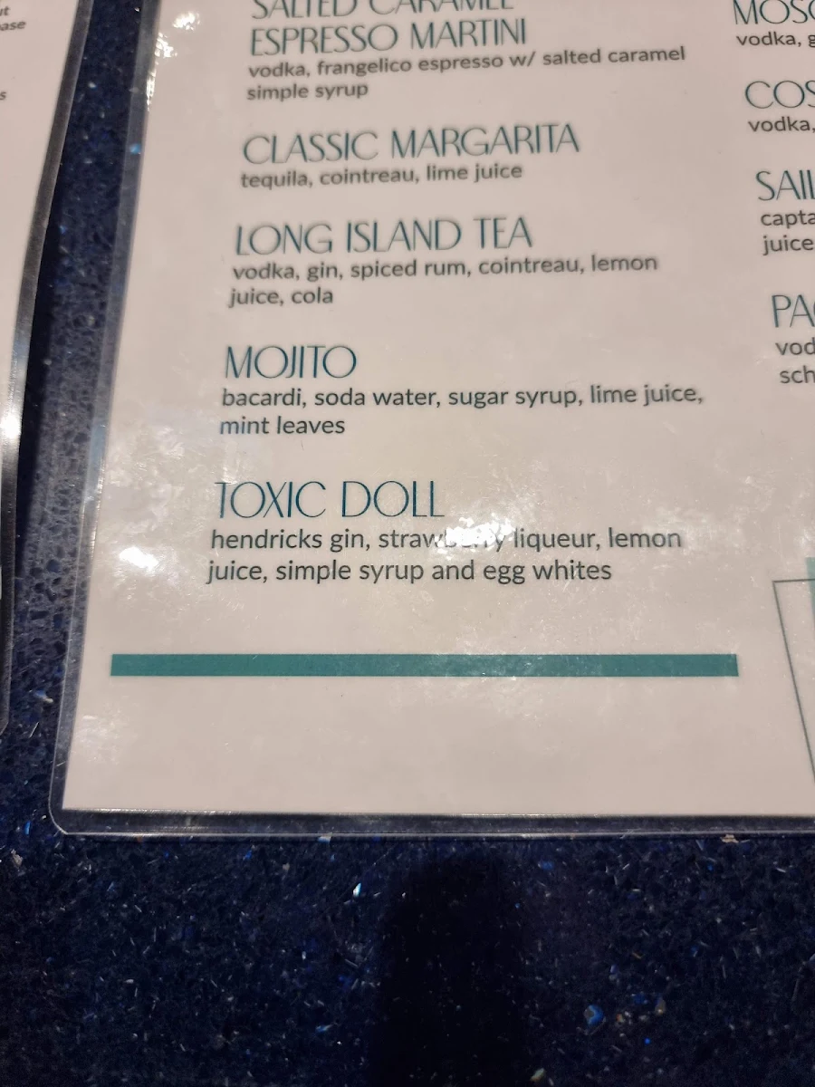 Menu, Plantation Hotel
