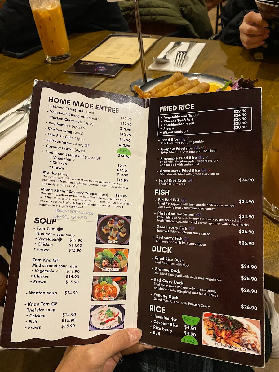 Menu, Kang Thai