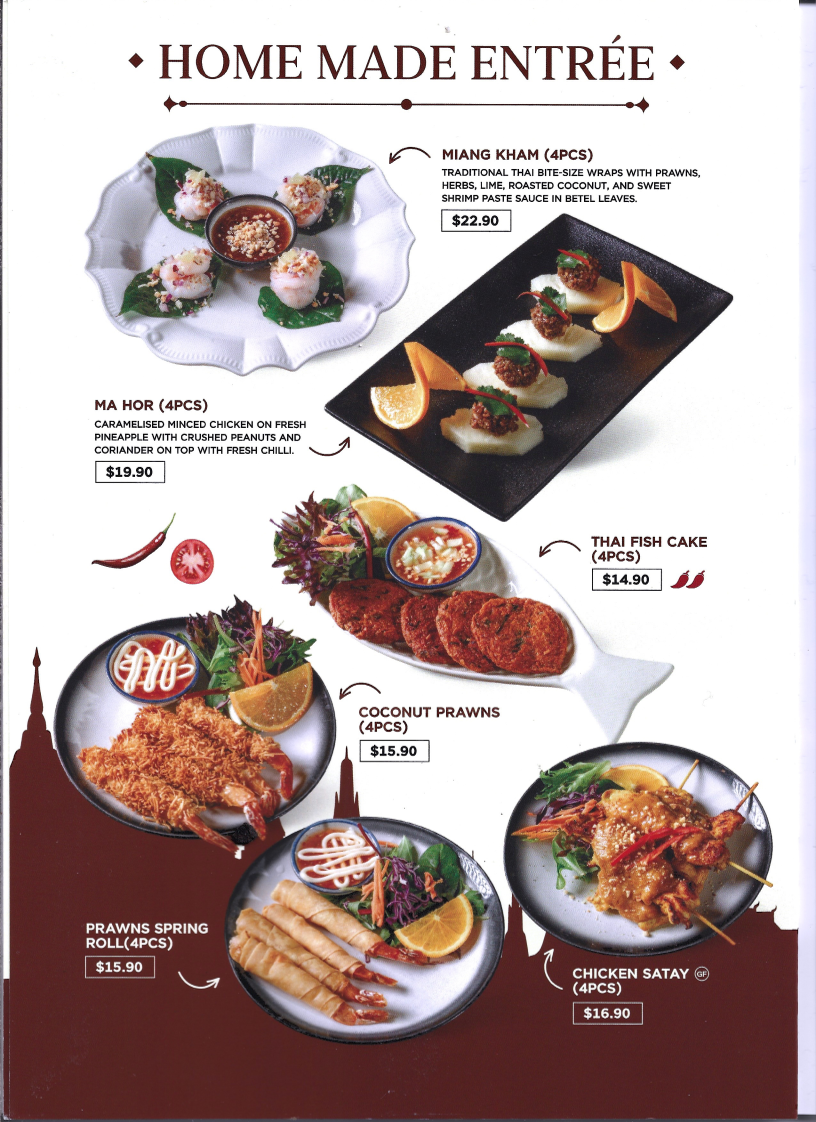 Menu, Kang Thai