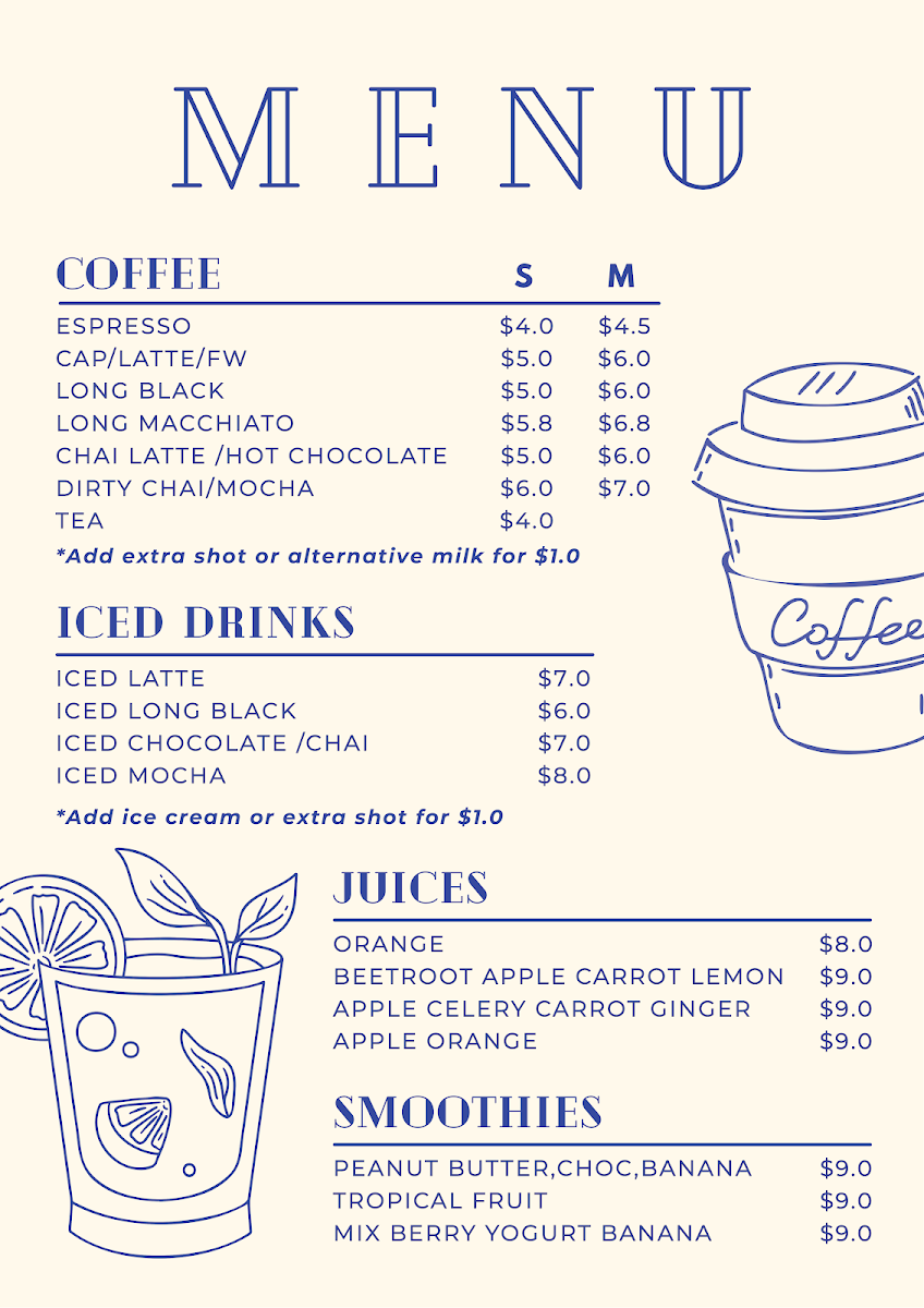 Menu, Forrestdale Lunch Bar and Cafe