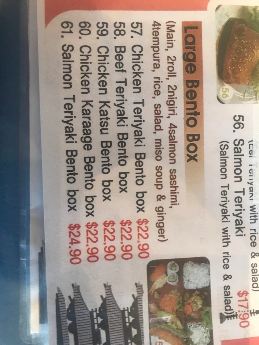 Menu, Sushi Yah