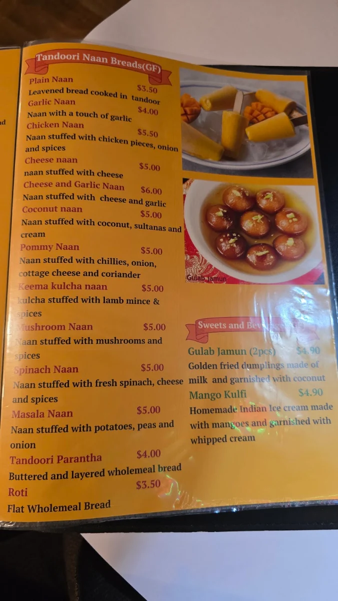 Menu, 2 Brothers Indian Restaurant