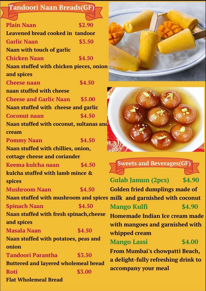 Menu, 2 Brothers Indian Restaurant
