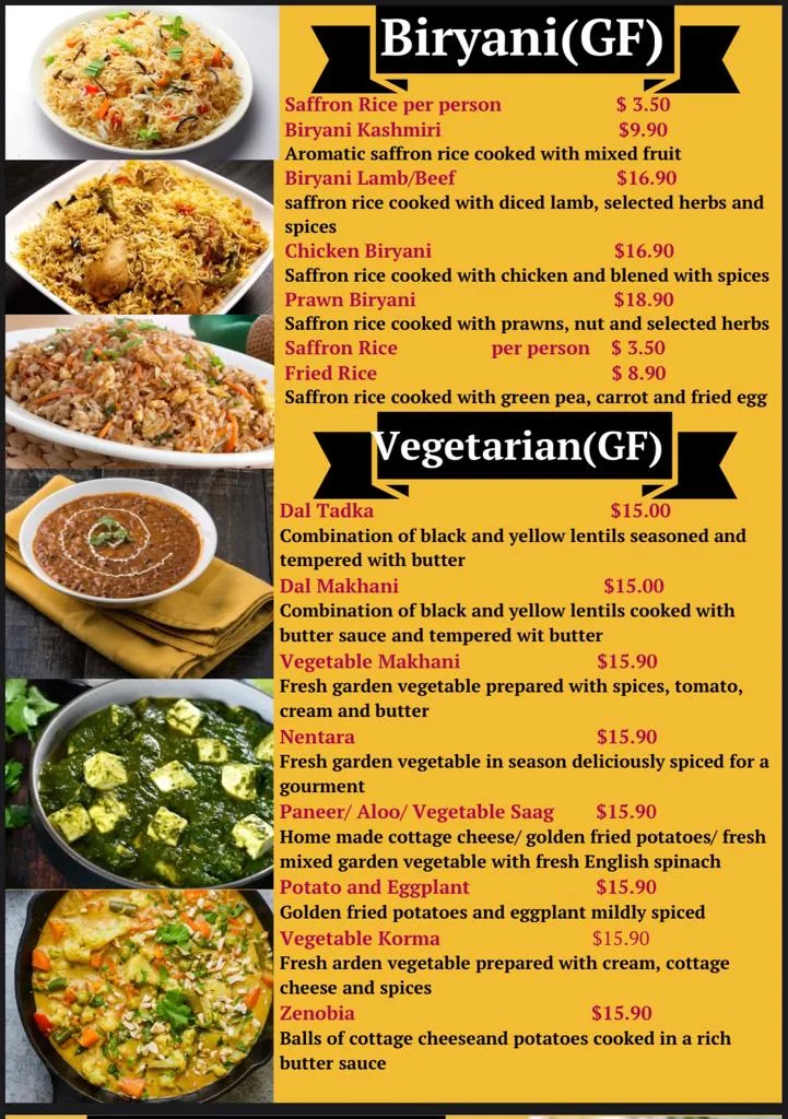 Menu, 2 Brothers Indian Restaurant