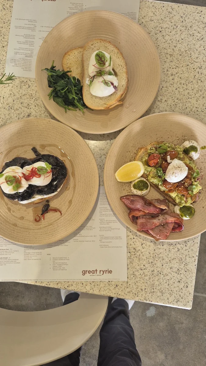 Menu, Great Ryrie Cafe'
