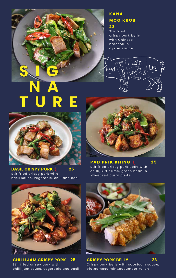Menu, Pochana Brisbane