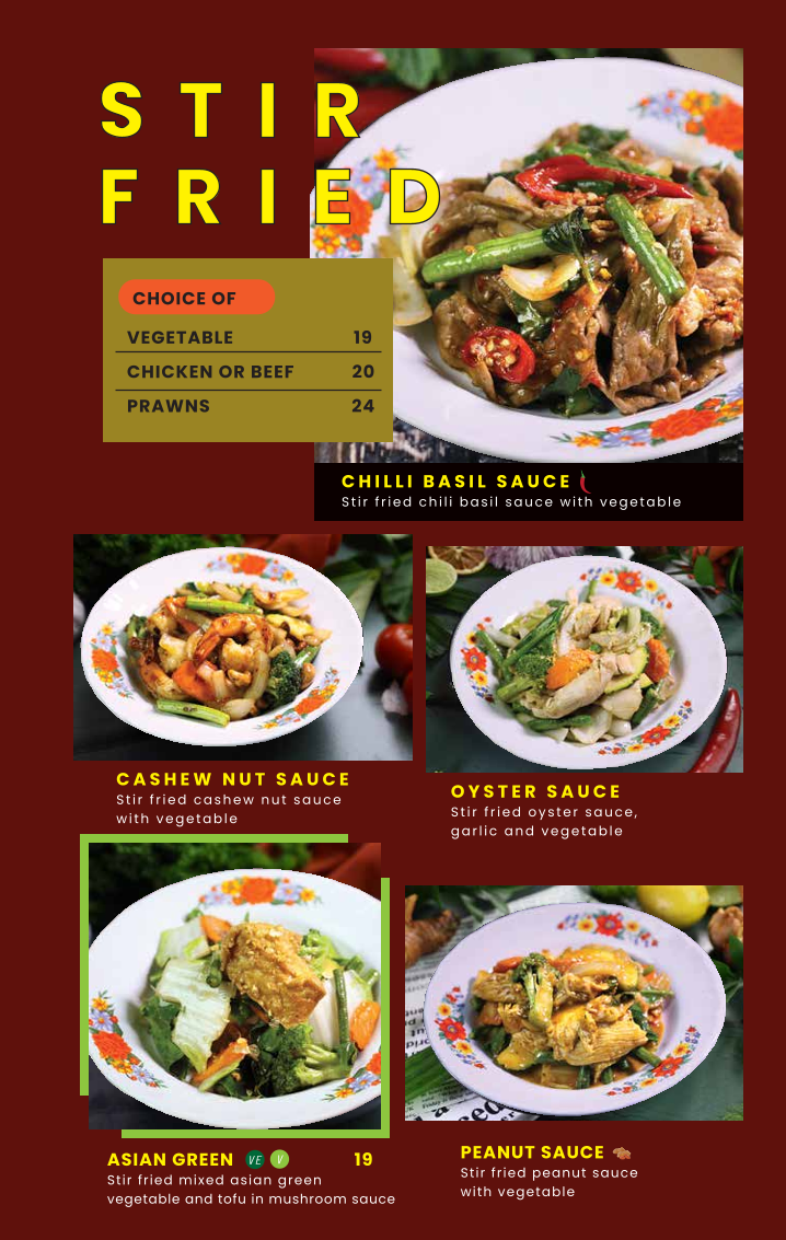 Menu, Pochana Brisbane