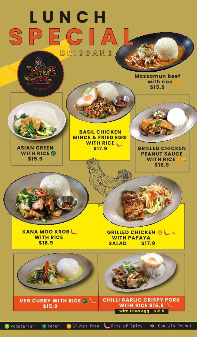 Menu, Pochana Brisbane