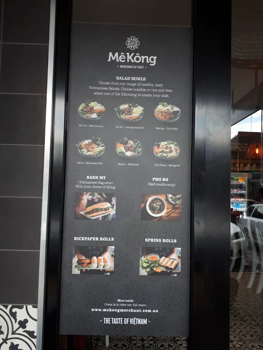 Menu, Mekong Merchant Avalon