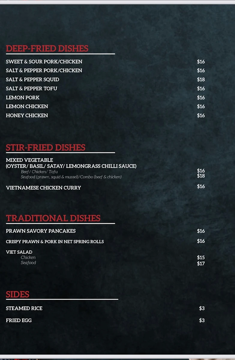 Menu, 5 Roll House_Vietnamese food_Northgate