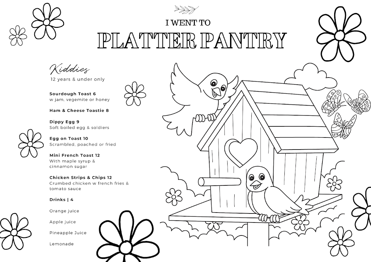 Menu, Platter Pantry