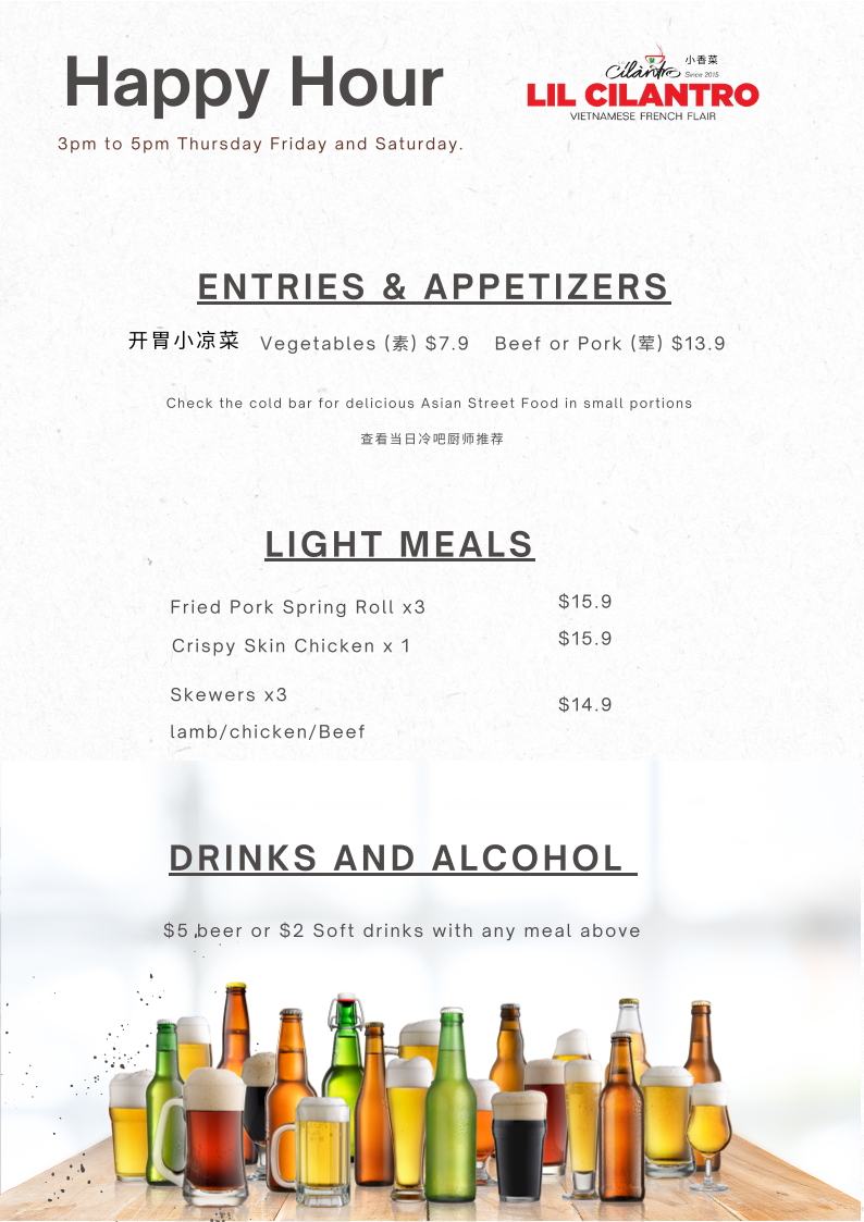 Menu, Lil Cilantro Cherrybrook