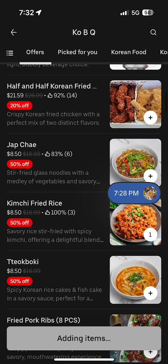 Menu, KoBQ
