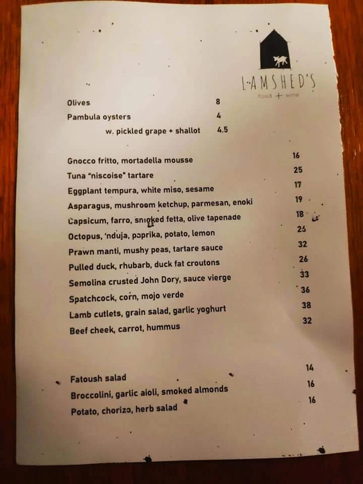 Menu, Lamshed's