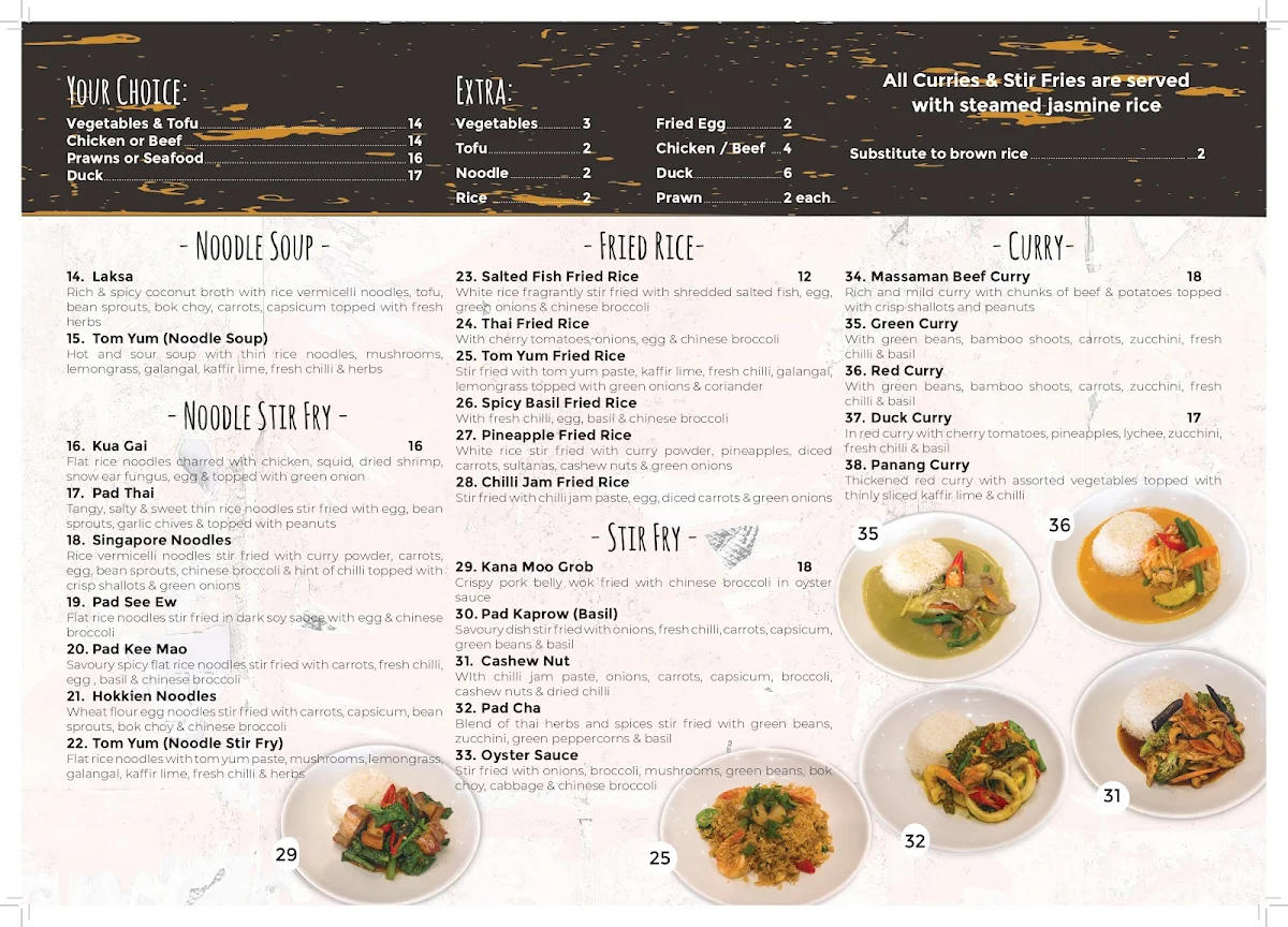 Menu, Chim Chim Randwick