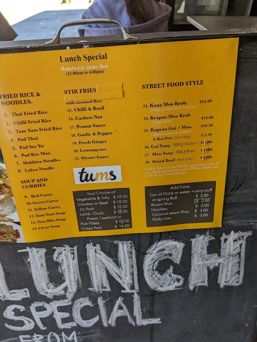 Menu, Chim Chim Randwick