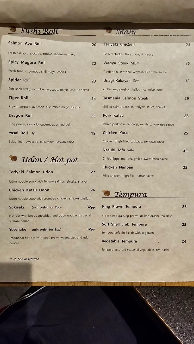 Menu, Nazimi Japanese Restaurant & Cafe