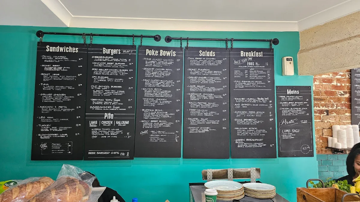 Menu, Grounded 2050 Cafe
