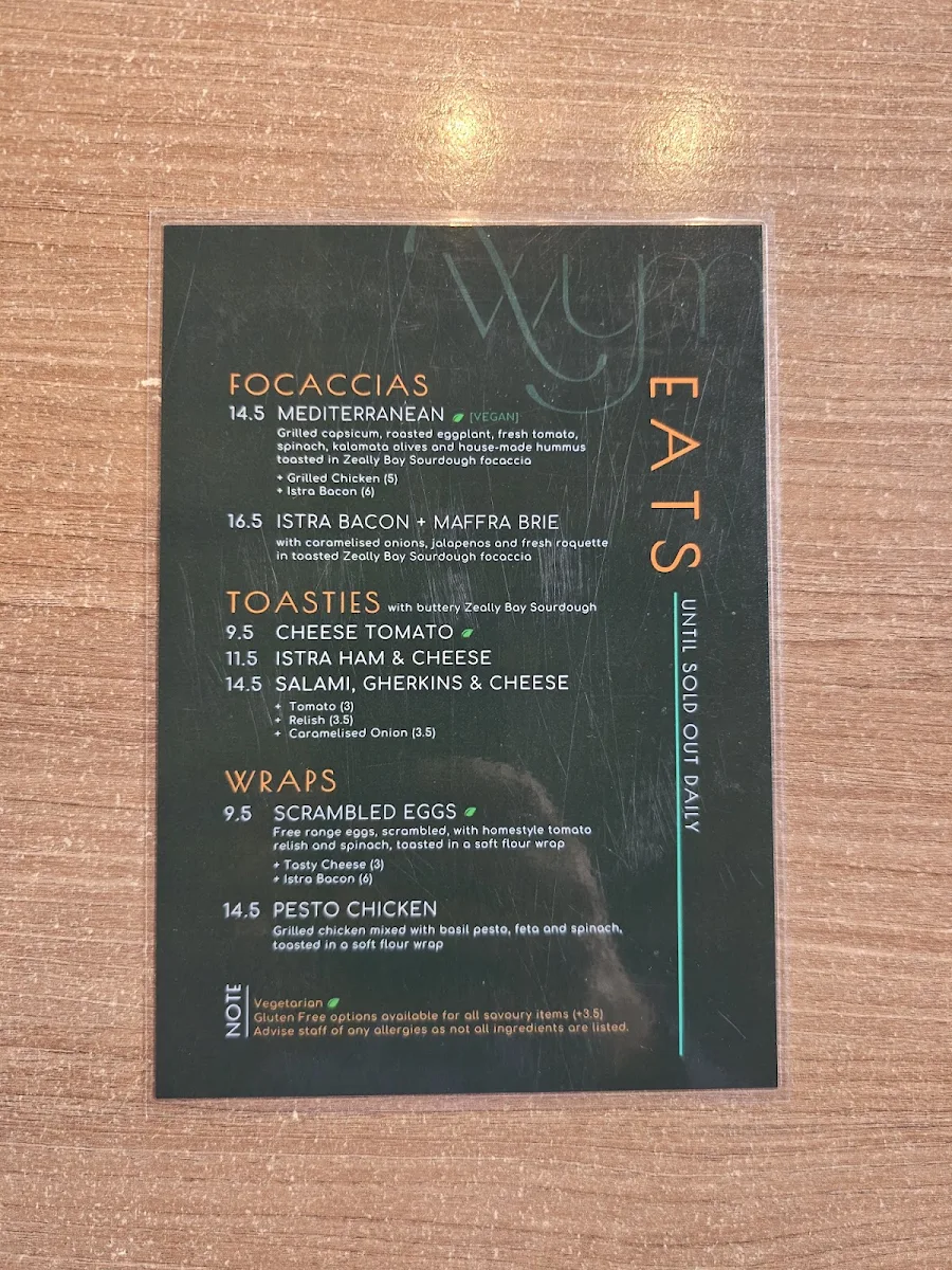 Menu, WYM | Geelong Botanic Gardens