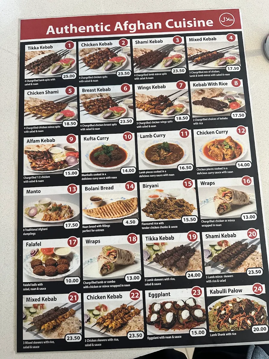 Menu, Lawash Bakery