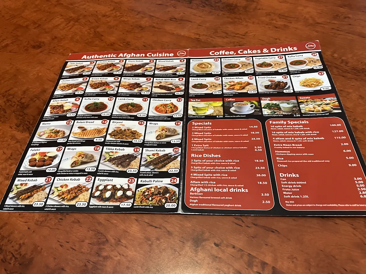 Menu, Lawash Bakery