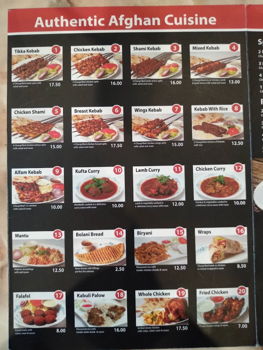 Menu, Lawash Bakery