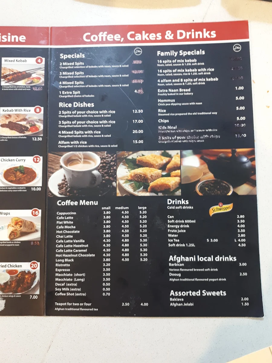 Menu, Lawash Bakery