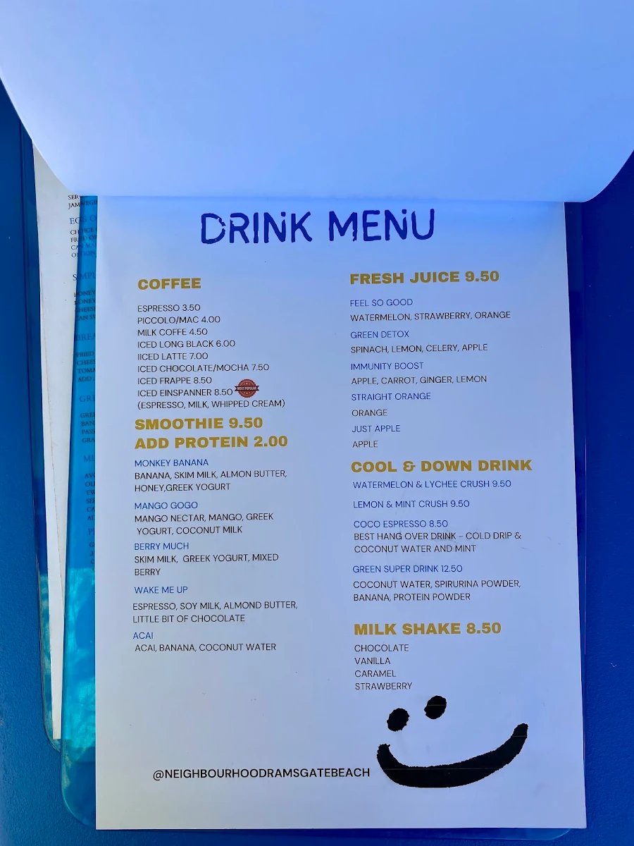 Menu, Neighbourhood