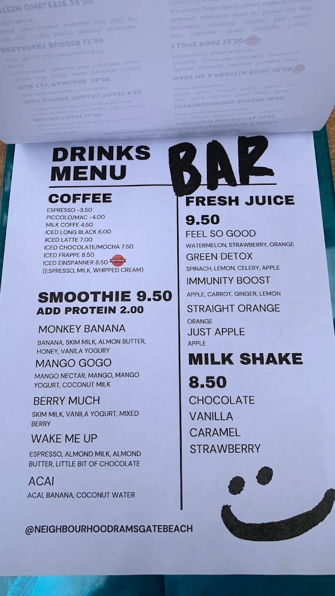 Menu, Neighbourhood