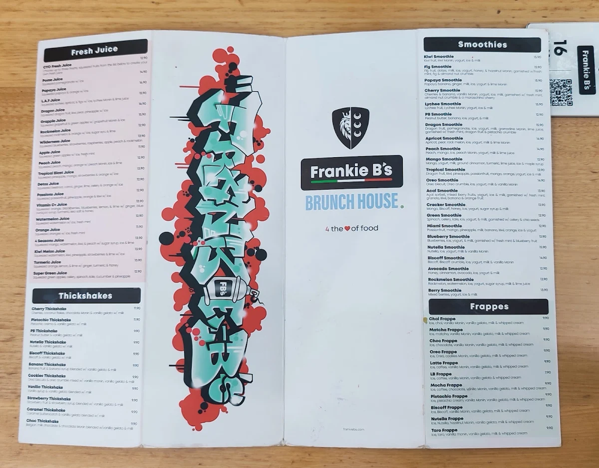 Menu, BOCCA by Frankie B's