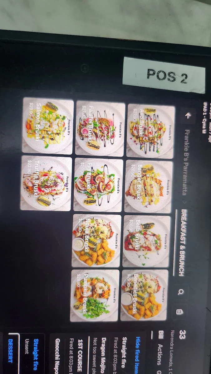 Menu, BOCCA by Frankie B's