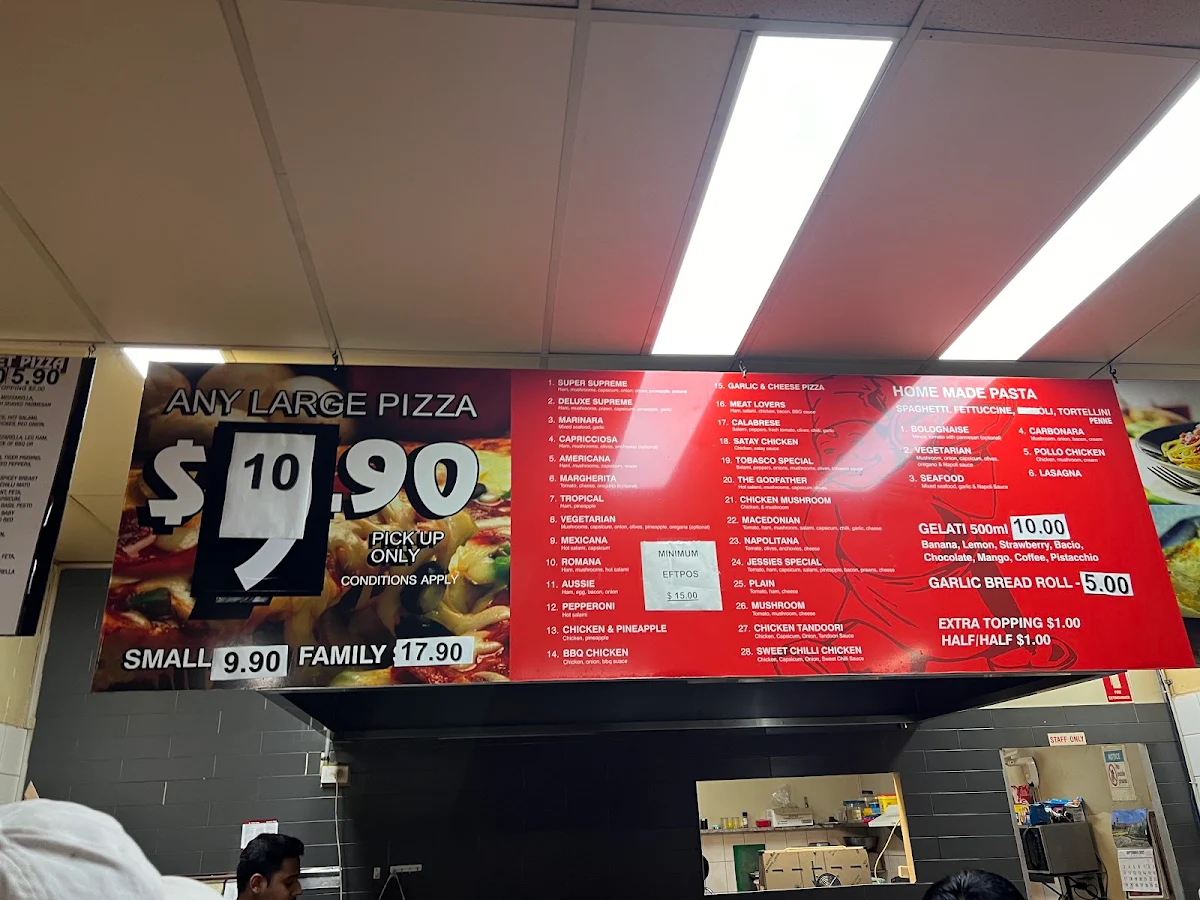 Menu, Jessie's Pizza - Oakleigh