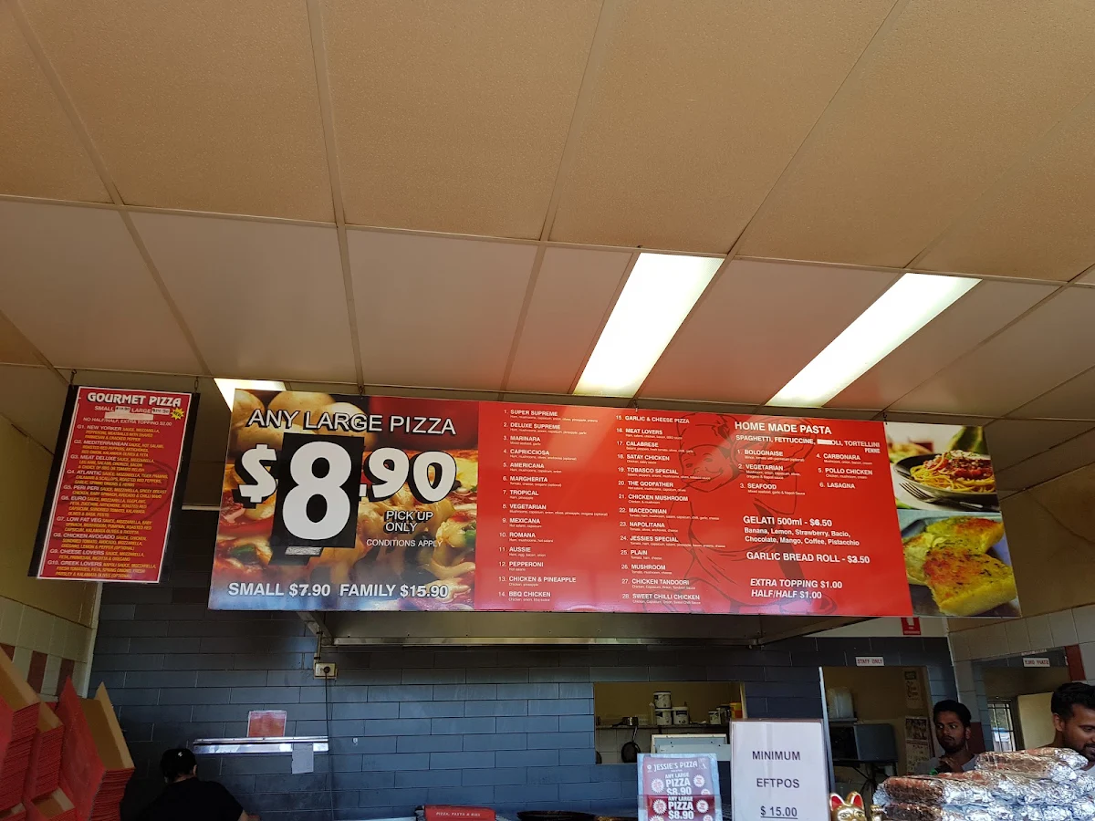 Menu, Jessie's Pizza - Oakleigh