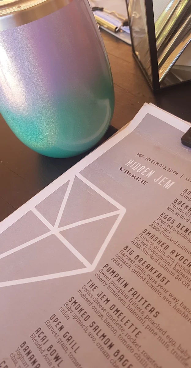Menu, Hidden Jem Café
