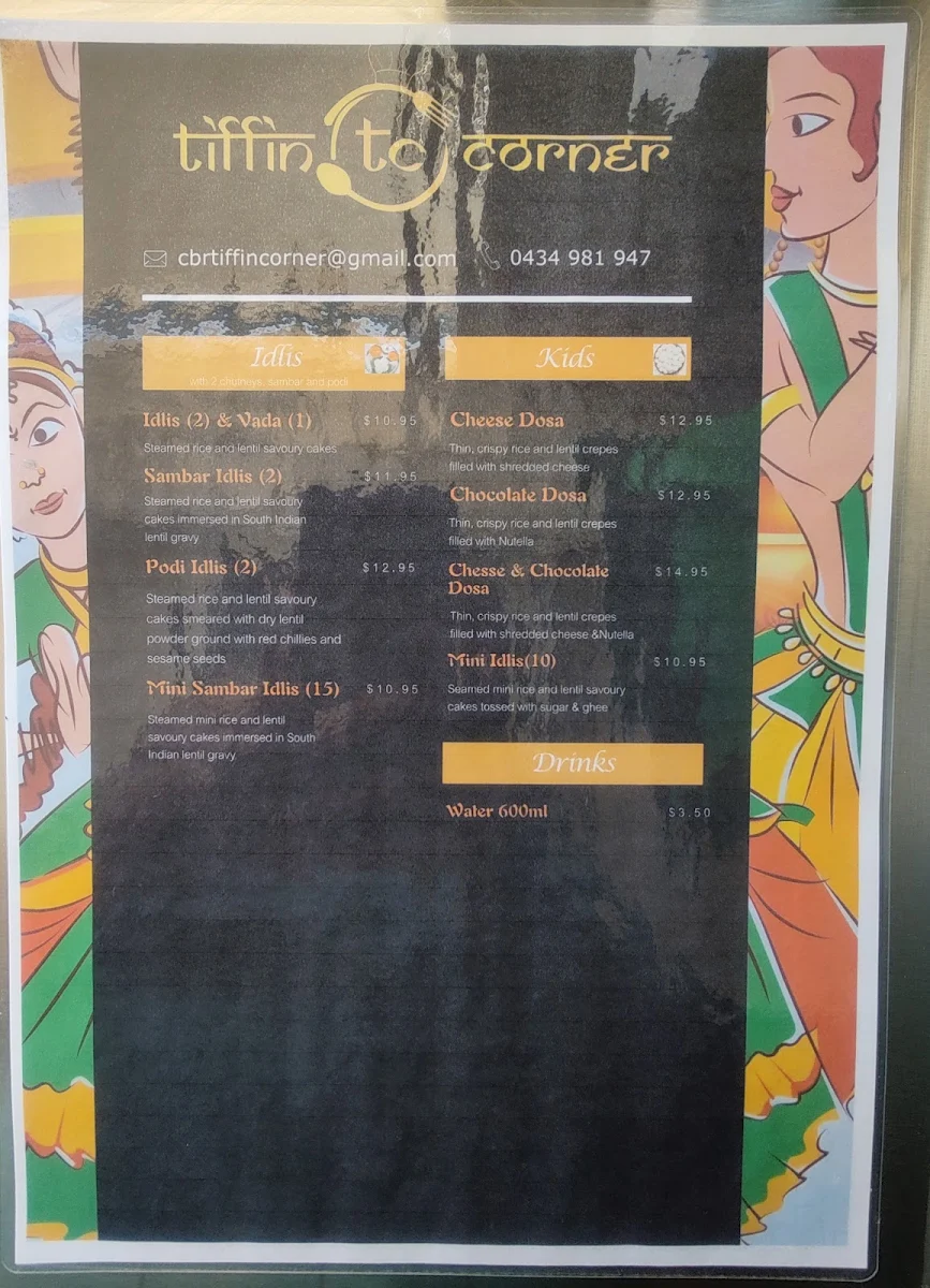 Menu, Tiffin Corner