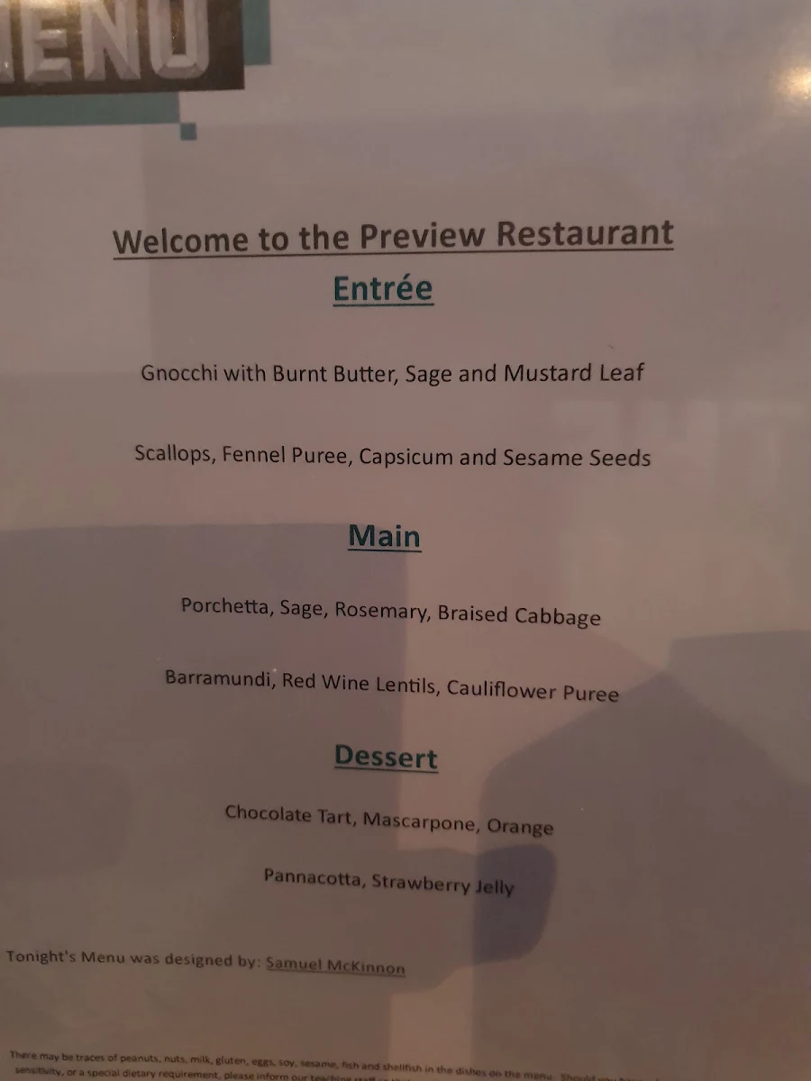 Menu, The Preview