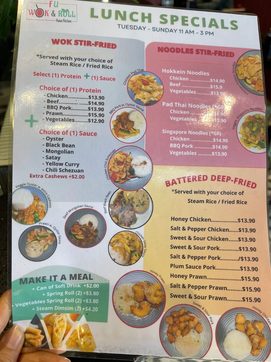 Menu, Fu Wok N Roll Beenleigh