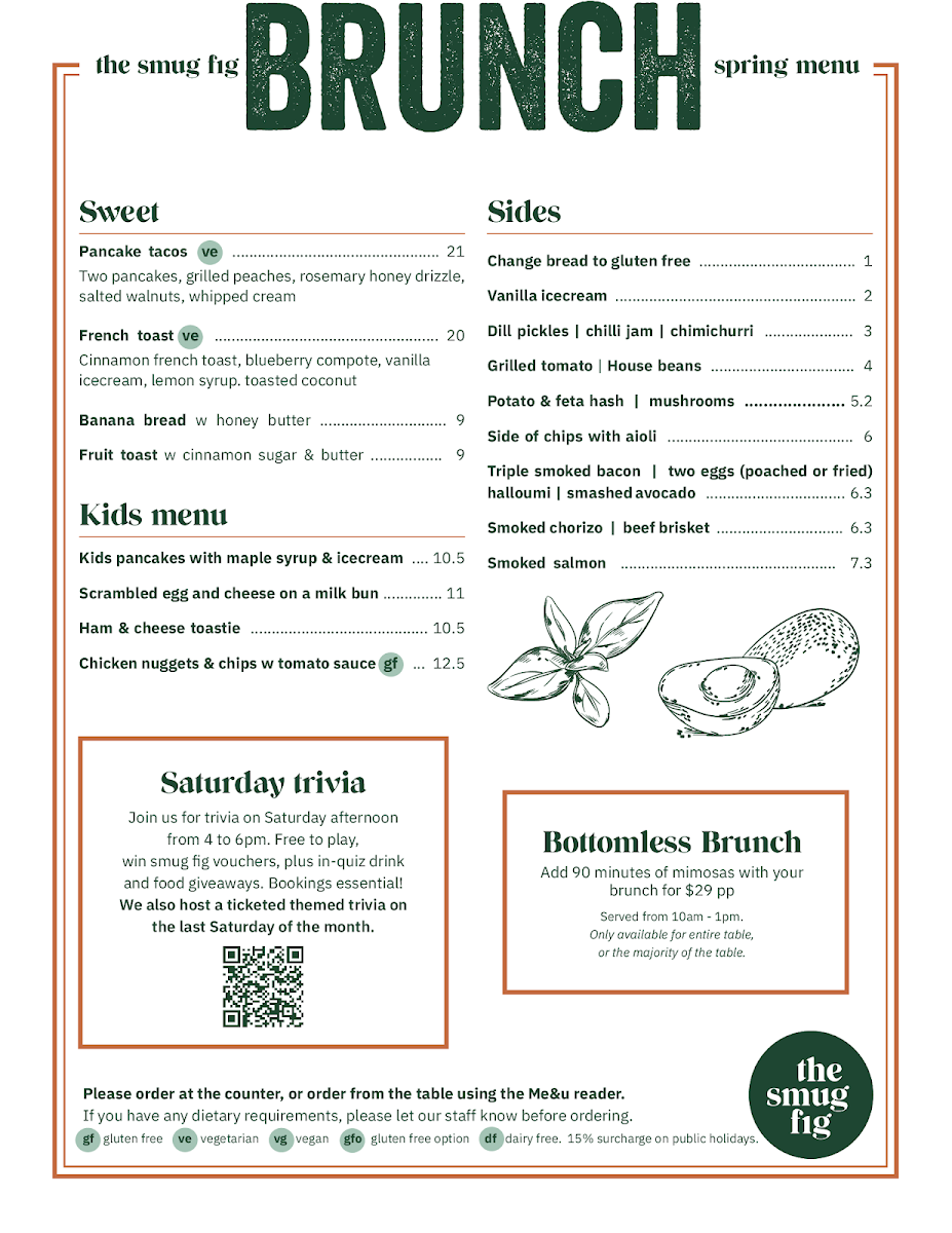 Menu, The Smug Fig Kitchen & Social