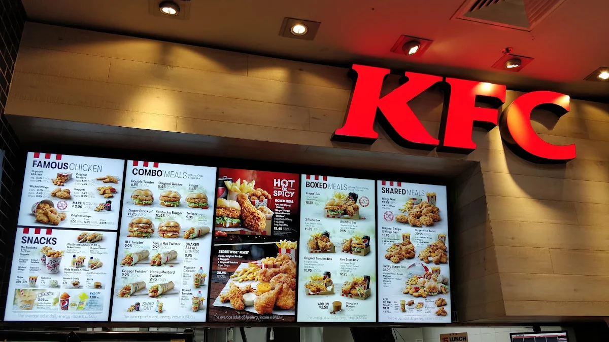 Menu, KFC Victoria Gardens Food Court