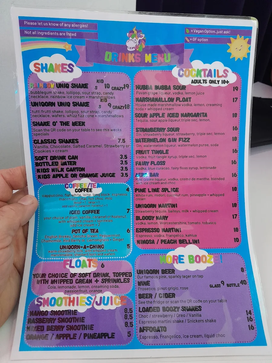 Menu, Uniqorn Eats
