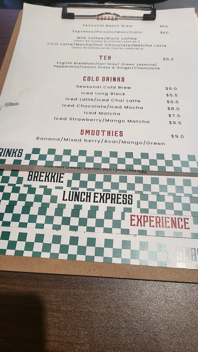 Menu, Elixir Sabor