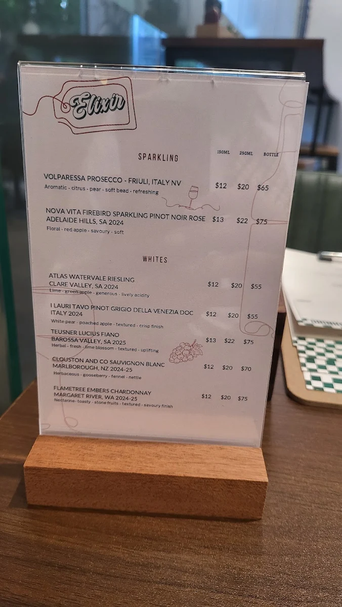 Menu, Elixir Sabor