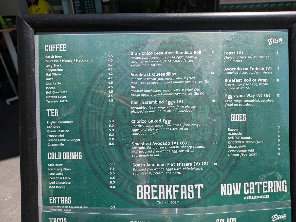 Menu, Elixir Sabor