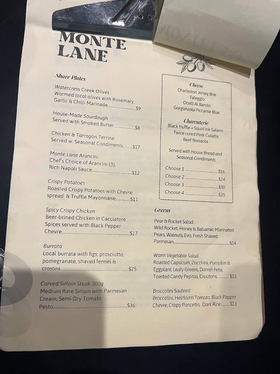 Menu, Monte Lane