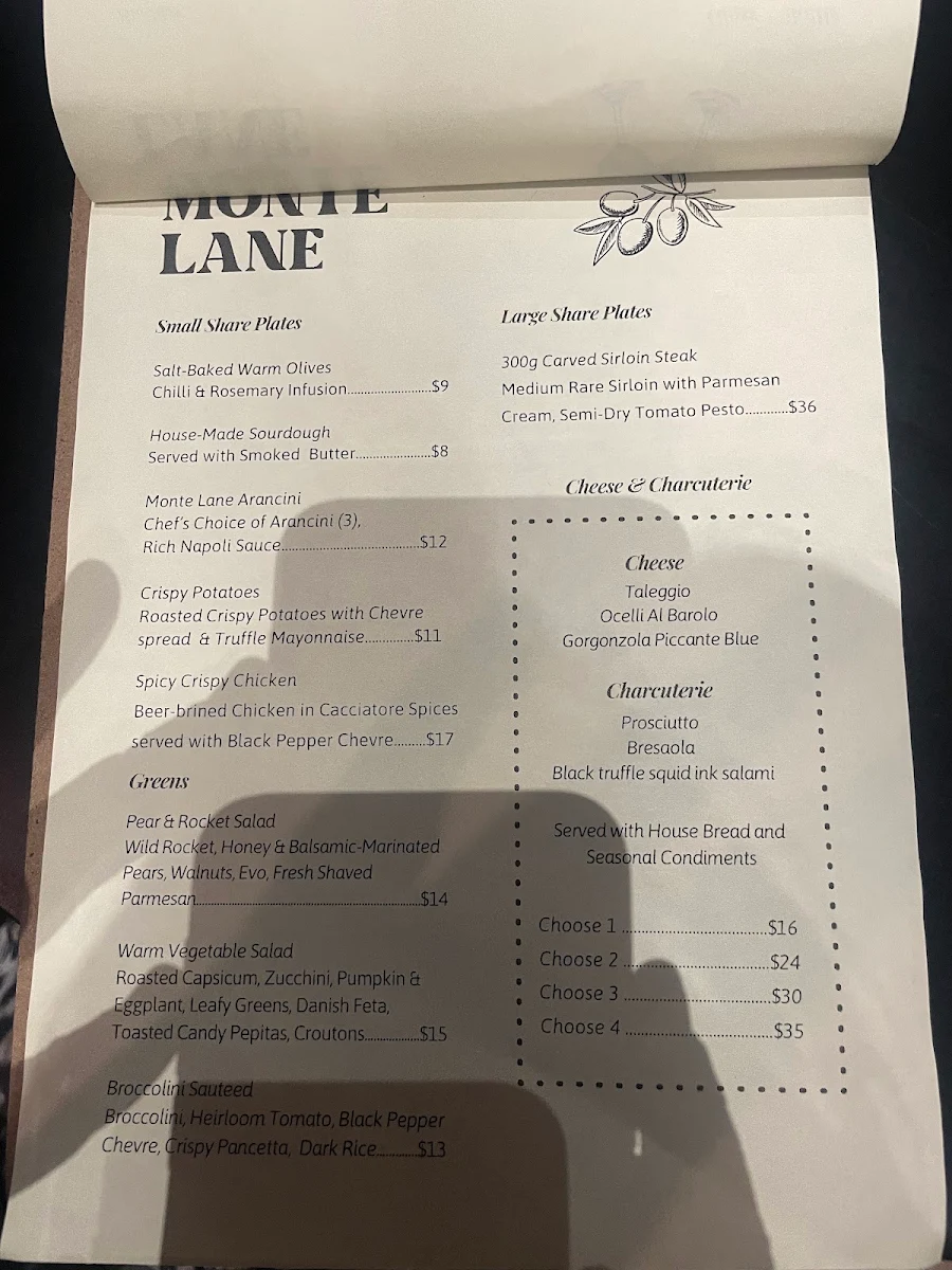 Menu, Monte Lane