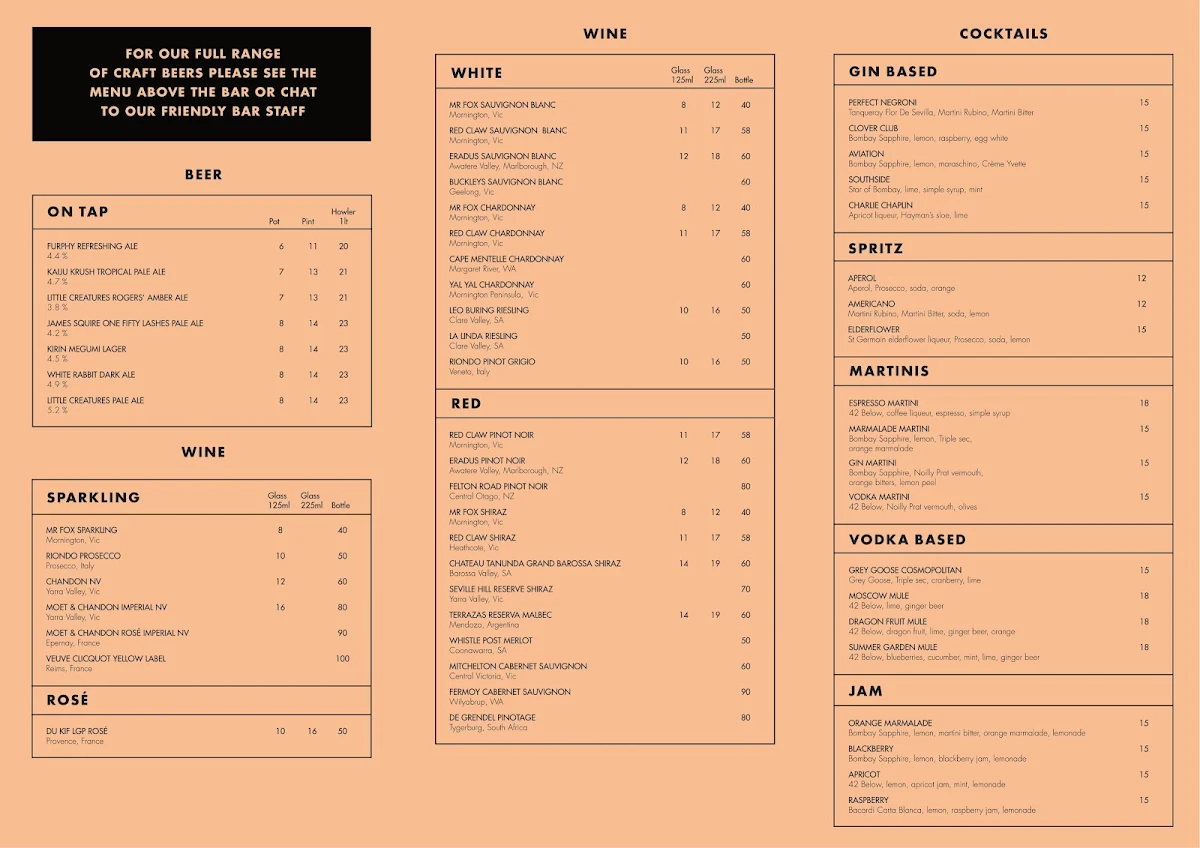 Menu, Roc's Social - M-City